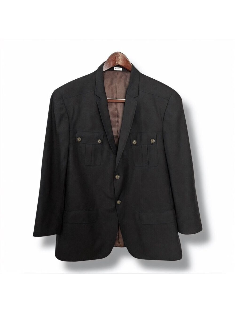 Calvin Klein Men’s XXL Black Wool Blazer Sport Coat 2-Button Classic Fit